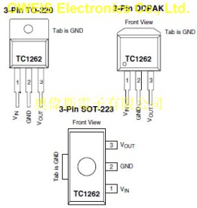 供應(yīng) TC1262 500mA固定輸出CMOS LDO,線性穩(wěn)壓管