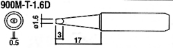 HAKKO白光烙鐵頭900M-T-1.6D烙鐵咀