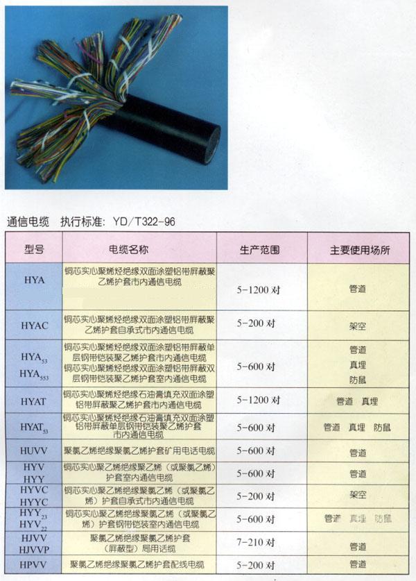 20對電話線 50對 100對電話電纜 通訊電纜總廠HYA