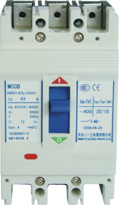 正品天水213塑殼斷路器GSM1-63L/32282 6A 低壓斷路器 GSM1