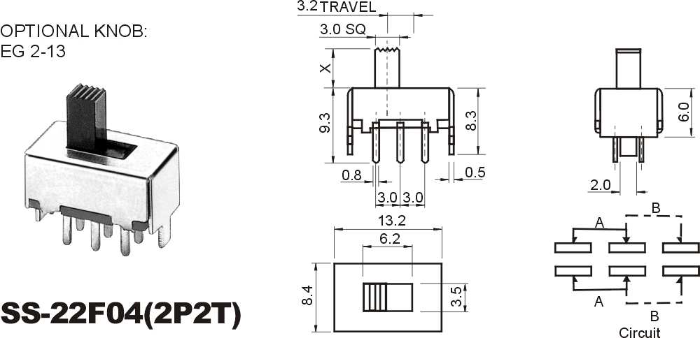 鳳崗撥動(dòng)開(kāi)關(guān)SS-22F04