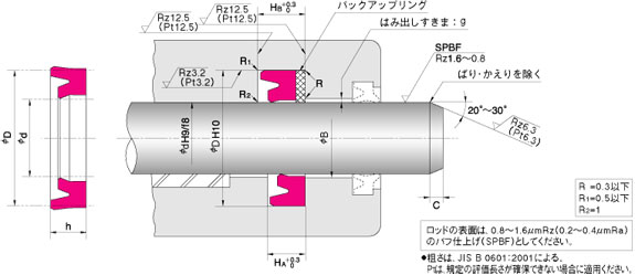 NOK ISI軸用活塞桿密封