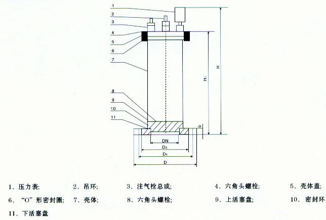 水錘消除器結(jié)構(gòu)圖，水錘消除器主要零件材料，水錘消除器尺寸連接