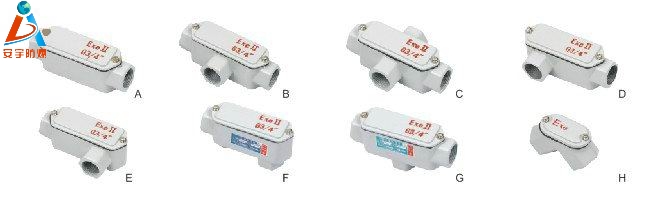 防爆穿線盒BHC-G1/2，BHC-G3/4一通平三通平防爆穿線盒