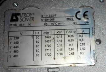 LEROY SOMER 3~HE22/T N504565늙C