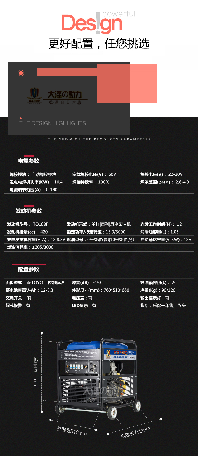 武漢190a能發(fā)電電焊機品牌