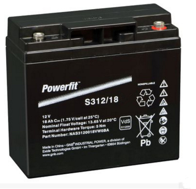 美國(guó)GNB蓄電池S312/18 應(yīng)急電源12V18AH免維護(hù)固定型