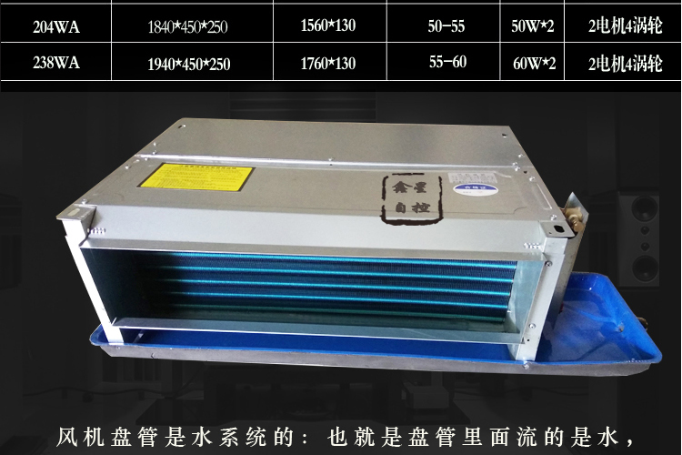 臥式暗裝風機盤管 回風箱