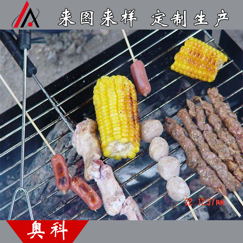 不銹鋼燒烤網(wǎng)、一次性燒烤網(wǎng)，方形燒烤網(wǎng)食品夾子