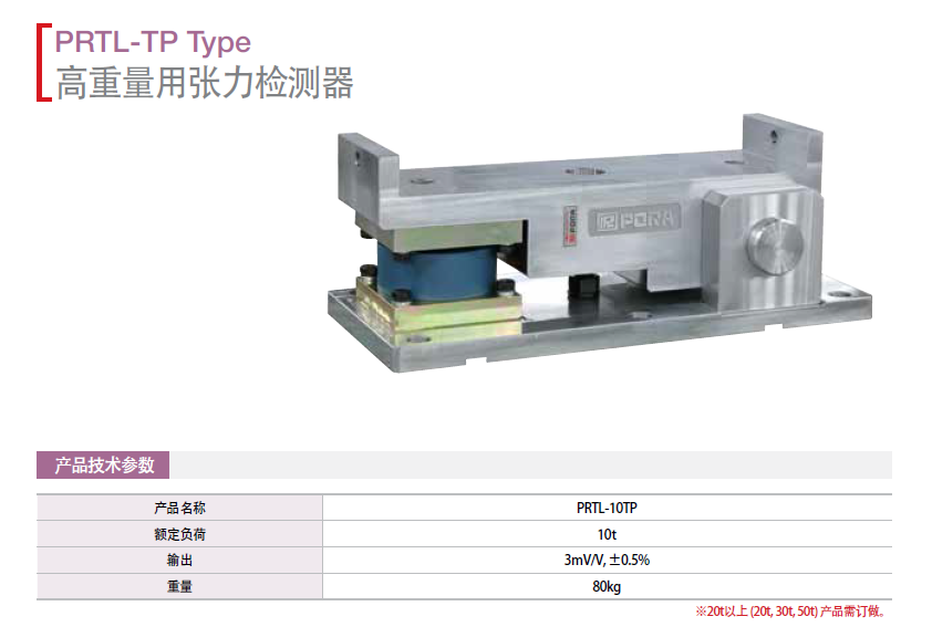 高重量用張力檢測器：PRTL-05TP    PRTL-7.5TP  PRTL-