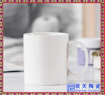 陶瓷杯子骨質(zhì)瓷馬克杯純白瓷小直筒茶杯牛奶咖啡杯子帶勺蓋