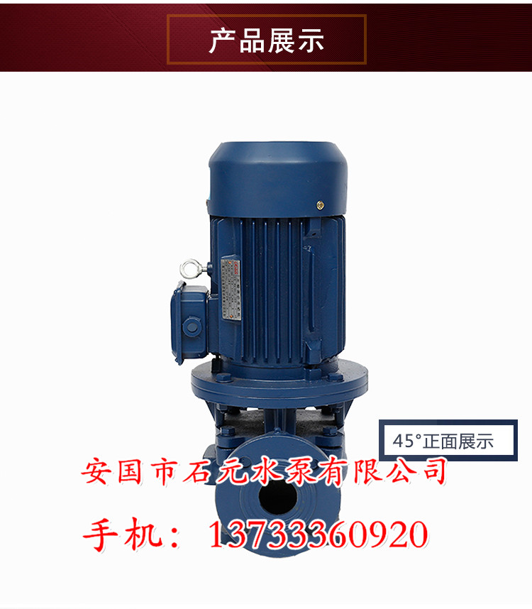 管道清水泵ISWR40-200（I）**訂做型號(hào)