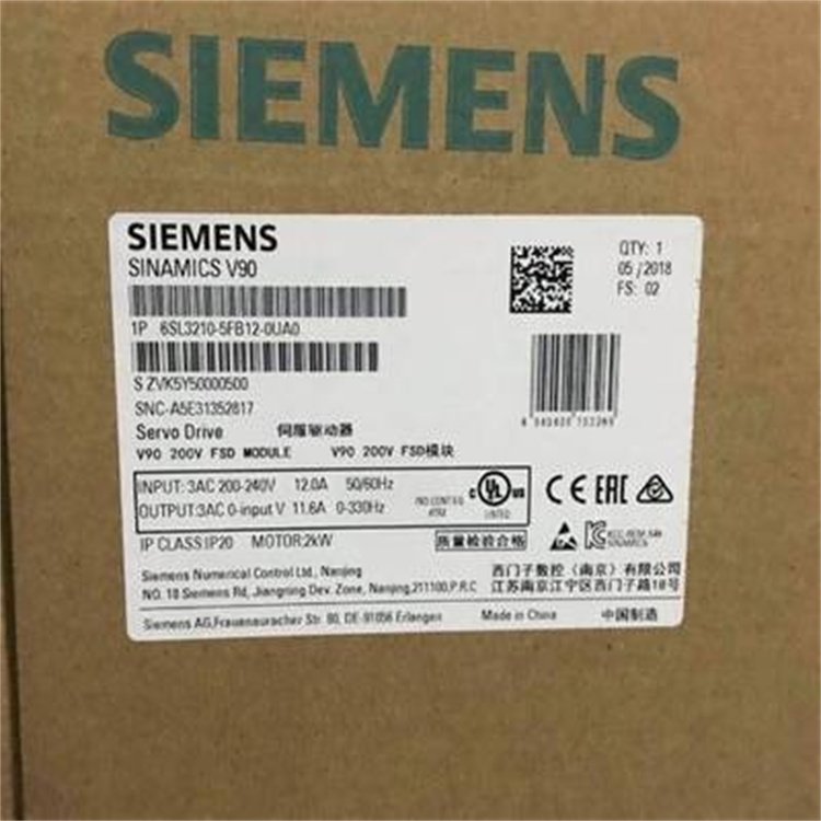 6SL3210-5FB10-2UA2 SINAMICS V90， 輸入電壓 西門子模塊代理商