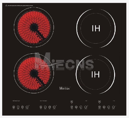 四灶電灶具 雙灶電陶爐+雙眼電磁爐 內(nèi)嵌式電組合爐