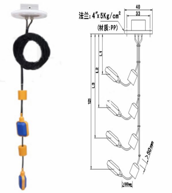 HD-PG2成組電纜浮球液位開(kāi)關(guān)