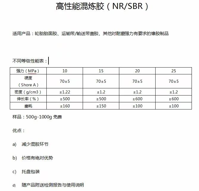 25MPA混煉膠 天然丁苯混煉膠  一萬六一噸