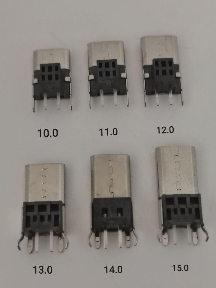 MICRO 2P直插母座 10.0/12.0/14.0/15.0 直彎腳 加長墊高型USB