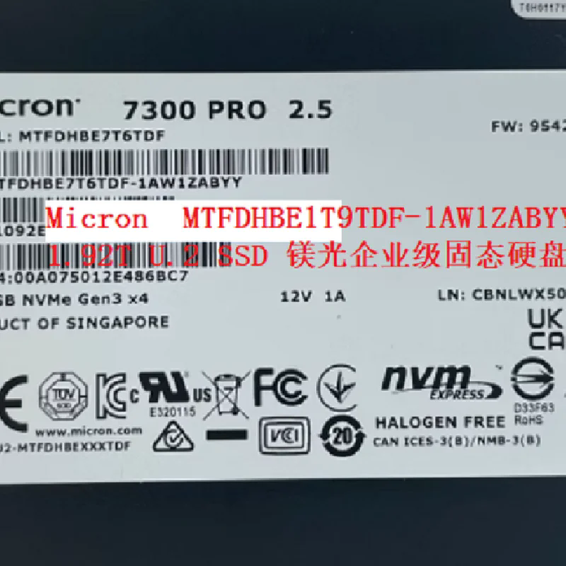 Micron MTFDHBE1T9TDF-1AW1ZABYY 7300PRO硬盤