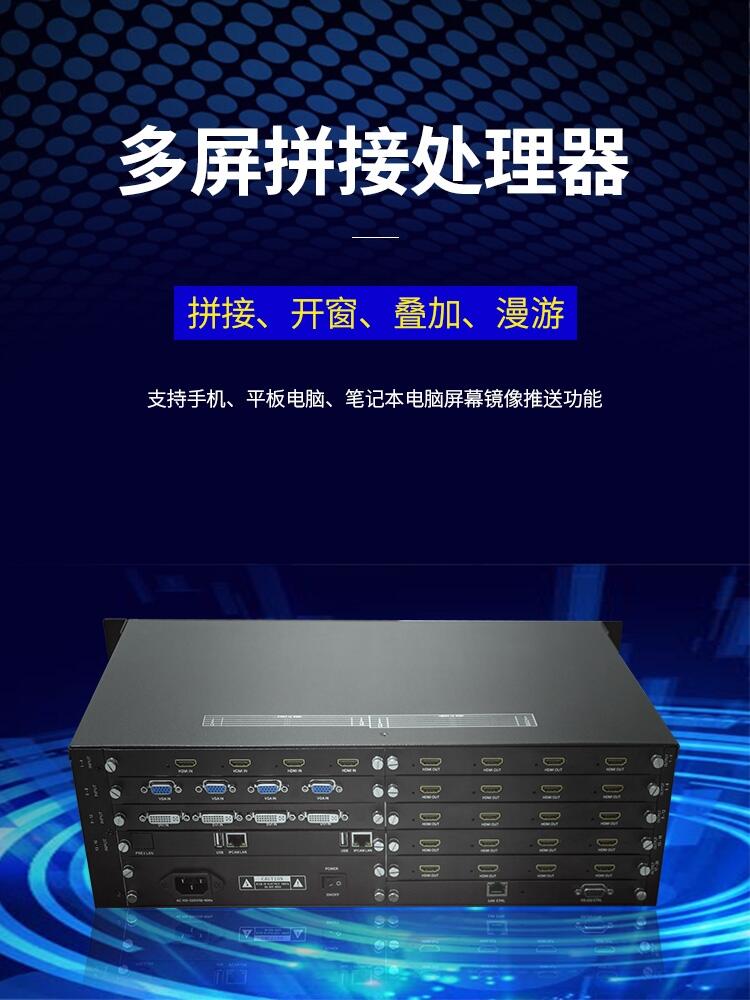 景陽華泰HDPV9060系列圖像6U拼接屏分割DVIVGA信號會議監(jiān)控視頻處理器