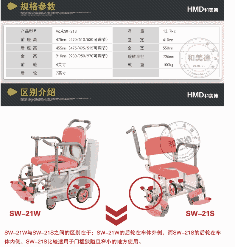 松永SW-21S沐浴椅