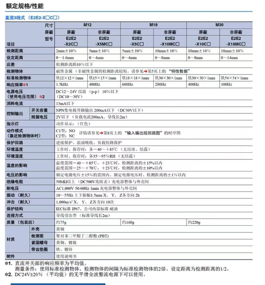 歐姆龍E2E2-X5MC1 2MOmron E2E接近開關傳感器原廠原裝