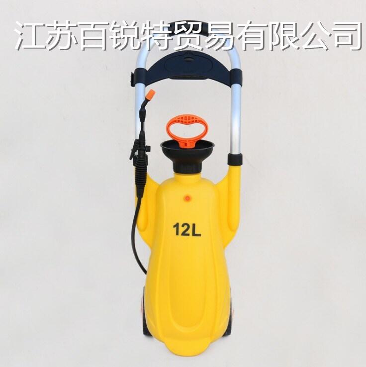 東臺手推車移動雙口洗眼器 BTBC12黃色緊急壓力沖膚洗眼器12L