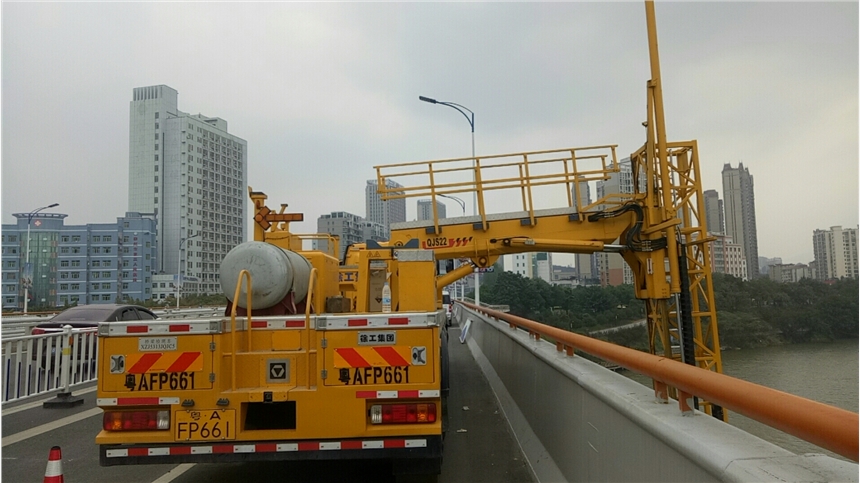 南沙橋檢車出租，大崗鎮(zhèn)橋梁支架底座管道日化施工橋檢車出租