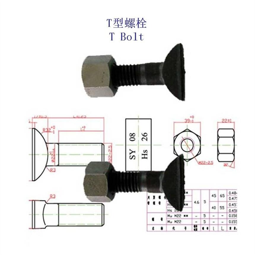 江蘇碳鋼T型螺栓、8.8級(jí)鐵路T形螺桿生產(chǎn)工廠