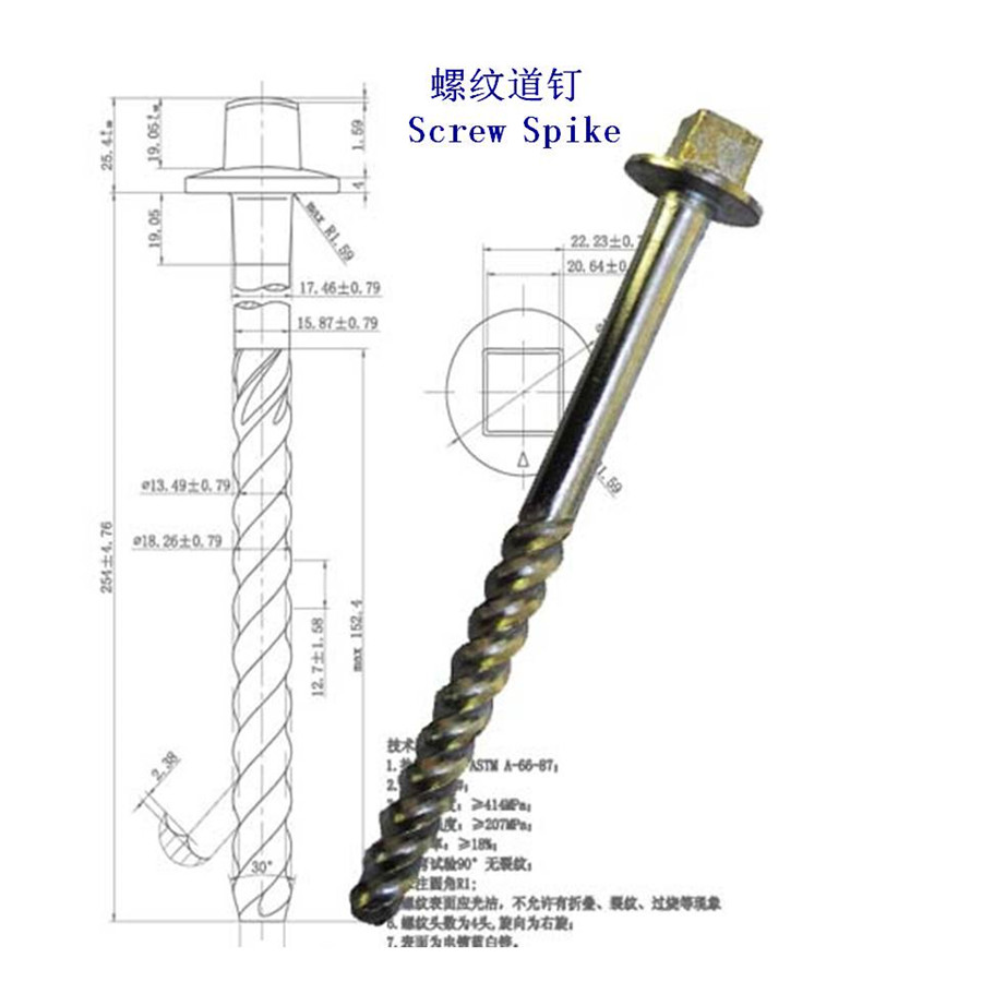 斯洛文尼亞10.9級(jí)螺旋道釘廠家