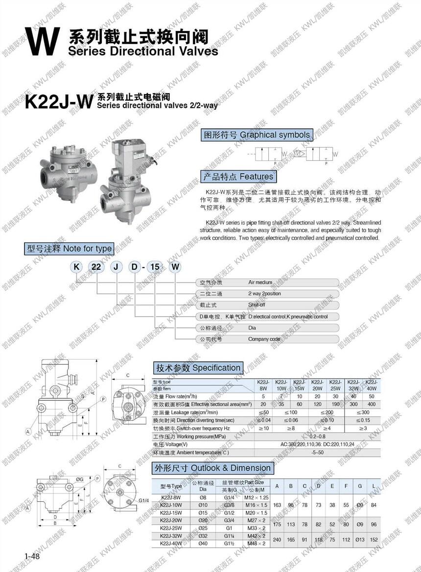 通遼K23JD-8BW,截止式換向閥,優(yōu)質(zhì)產(chǎn)品