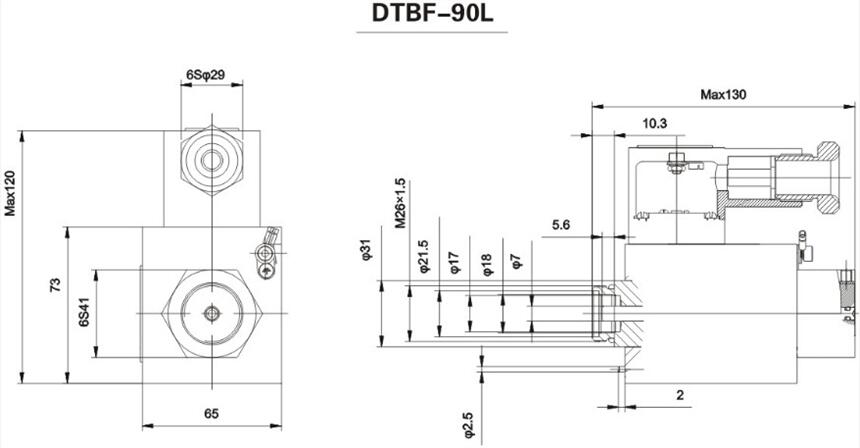 蚌埠DTBF-90/36BL,礦用隔爆型閥用電磁鐵,現(xiàn)貨供應