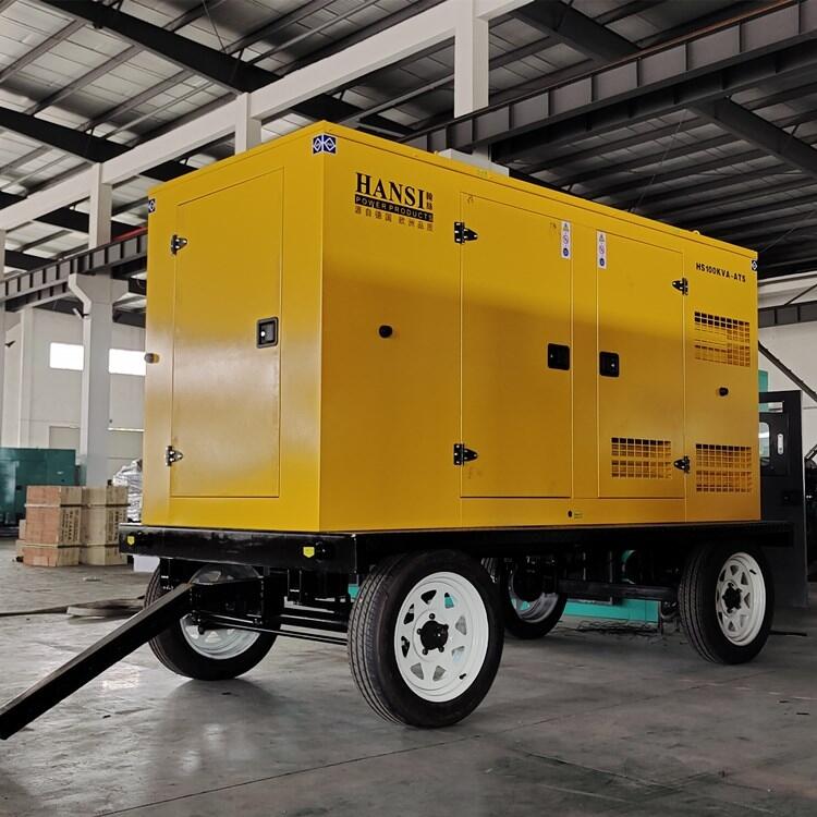 江蘇75KW柴油發(fā)電機組自動啟配移動拖車HS100KVA-ATS