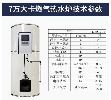 7萬大卡 燃油 燃?xì)? 熱水鍋爐 內(nèi)置節(jié)能器  冷凝式  地暖