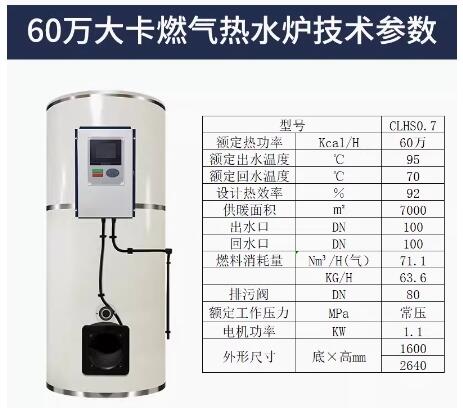 60萬大卡 燃油 燃氣 熱水鍋爐 內(nèi)置節(jié)能器   冷凝式  取暖