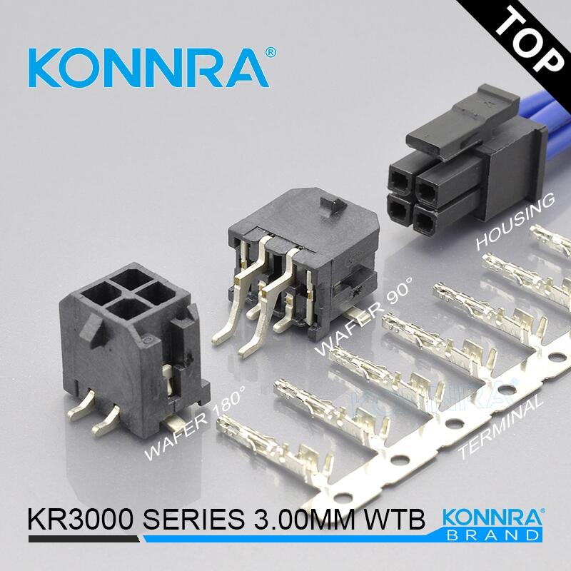 KONNRA臥貼帶扣新能源汽車SMT3.0mm仿莫仕43650-1512端子連接器