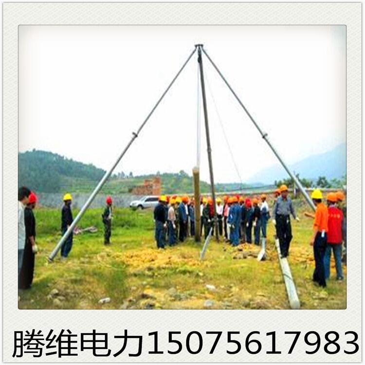 四川資陽(yáng)三角架鋁合金電線(xiàn)桿立桿機(jī)，三角叉15米立桿機(jī)