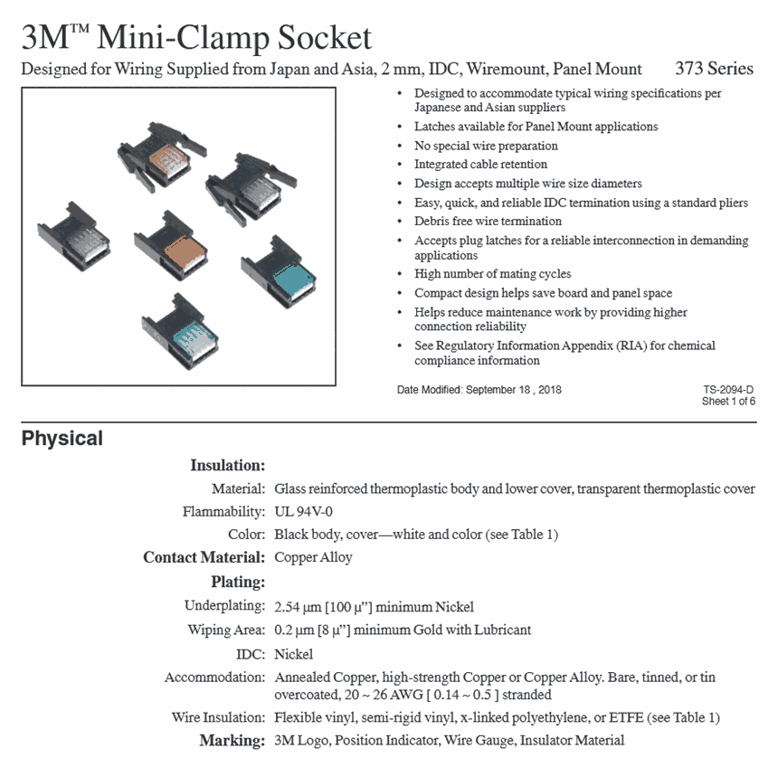 3M原裝進(jìn)口Mini連接器 37304-3101-000FL