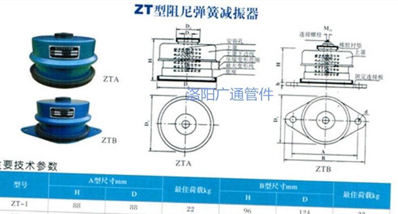 ZTB型阻尼彈簧減振器降震動(dòng)件廠家