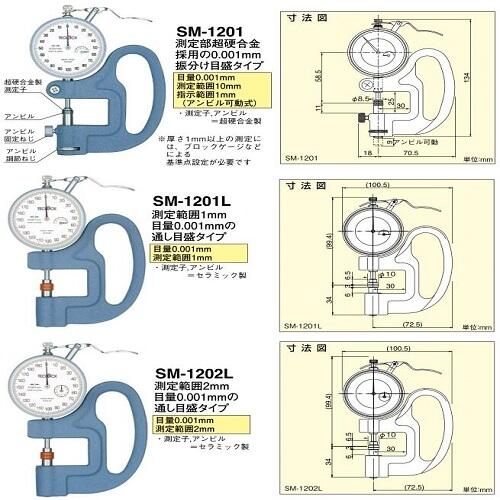 日本得樂TECLOCK厚度表測厚儀SM-1201LS