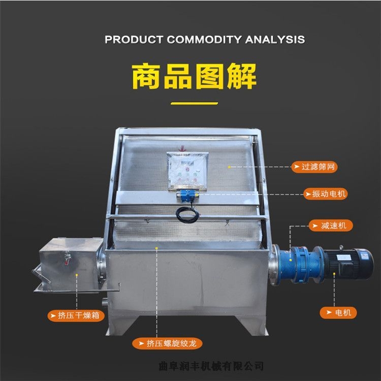 太谷縣糞便處理器 大產(chǎn)量脫水機(jī) 潤(rùn)豐污糞擠水機(jī)