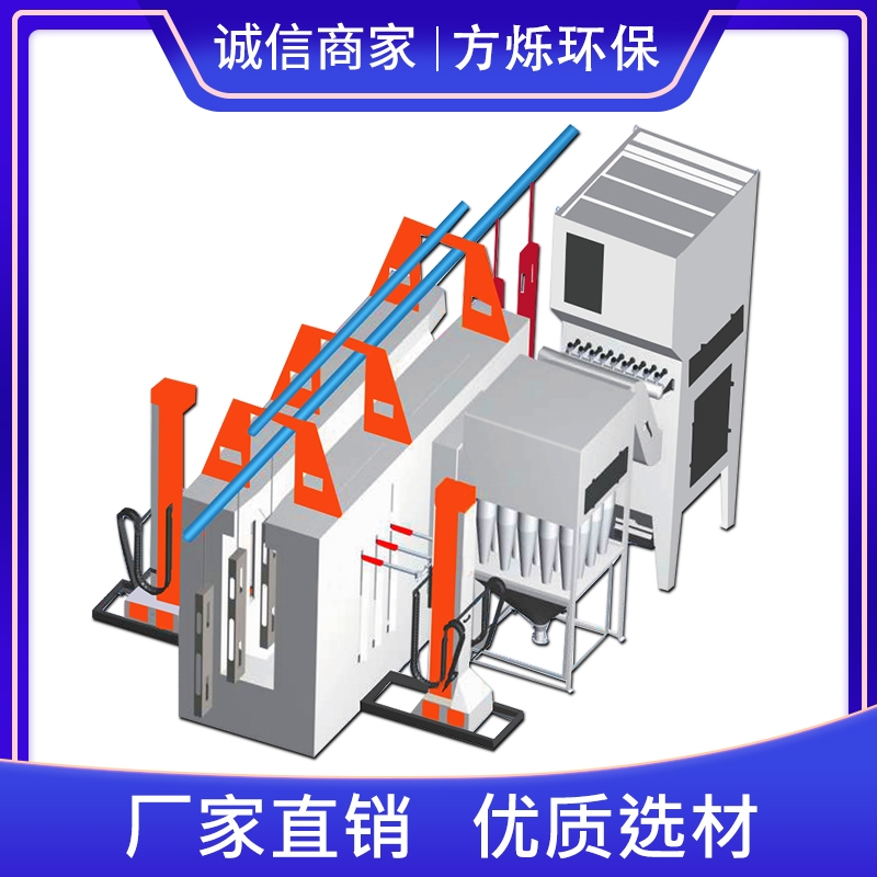 靜電噴塑流水線全自動大旋風噴粉房回收懸掛鏈條高效率二級除塵器