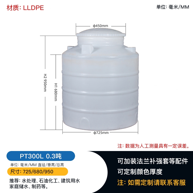 巫山0.3噸塑料水塔 賽普塑料儲罐 重慶牛筋水罐廠家