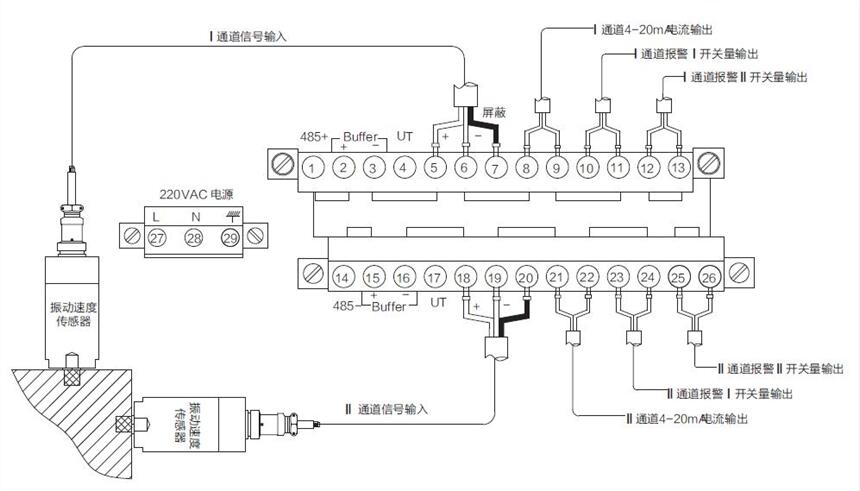 無錫厚德HZD-WL-G型智能監(jiān)控儀表接線圖