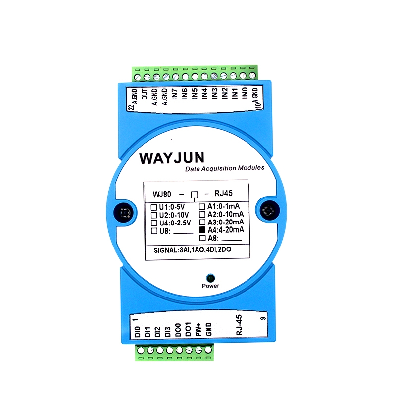 0-10V轉(zhuǎn)Modbus TCP網(wǎng)絡(luò)數(shù)據(jù)采集模塊八路