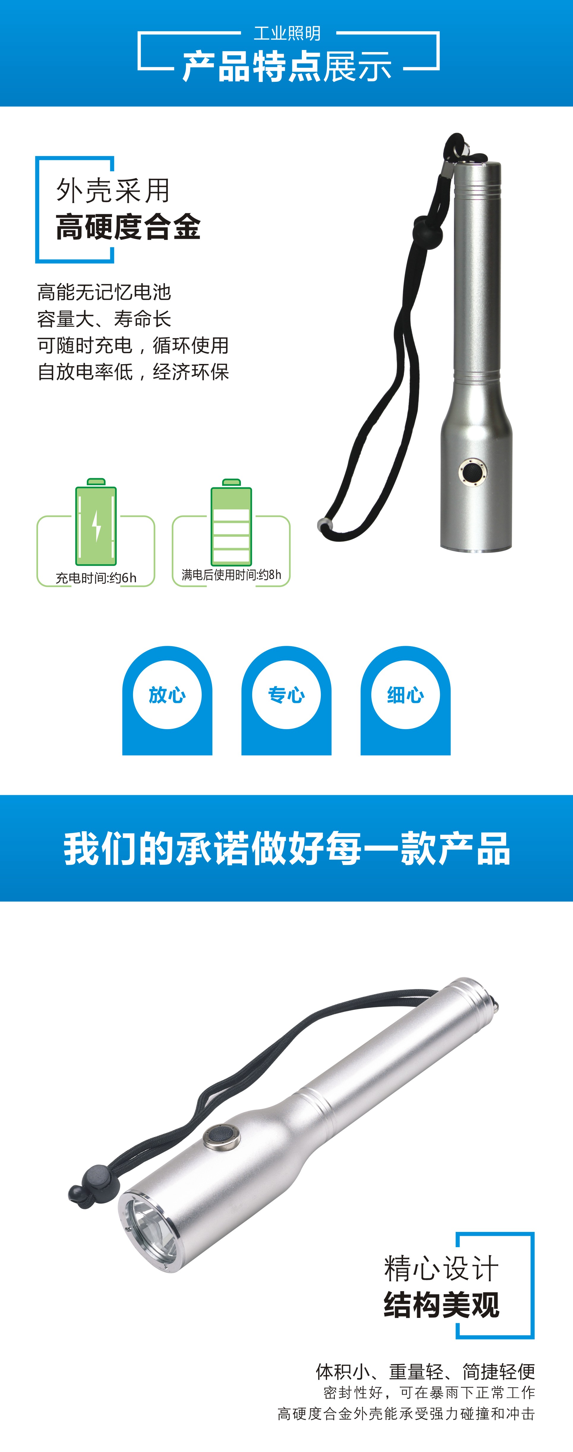 LED多功能強(qiáng)光巡檢手電筒3W防水BR3100A