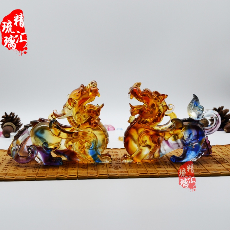 招財辟邪琉璃貔貅擺件紀(jì)念品 風(fēng)水琉璃擺件禮品定做