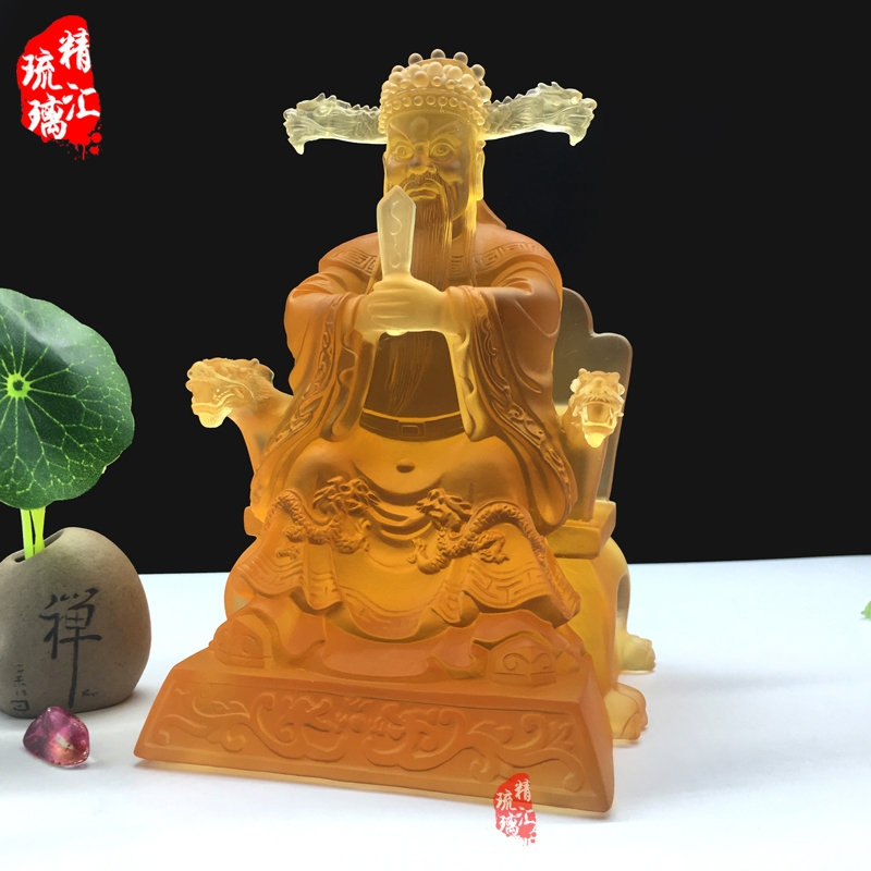 龍五爺琉璃財(cái)神佛像 古法脫蠟琉璃佛像 公司會(huì)所財(cái)神供奉