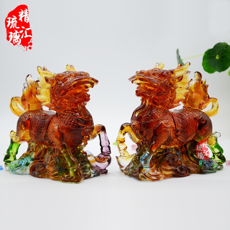 琉璃麒麟居家裝飾擺件 廣州深圳琉璃生產(chǎn)廠家