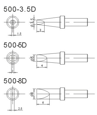 快克205焊臺(tái) 500-3.5D烙鐵頭