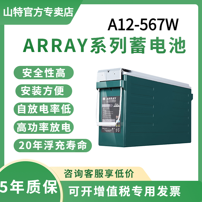 山特ARRAY鉛酸免維護(hù)蓄電池 長壽命設(shè)計 機房通訊UPS電源A12-567W